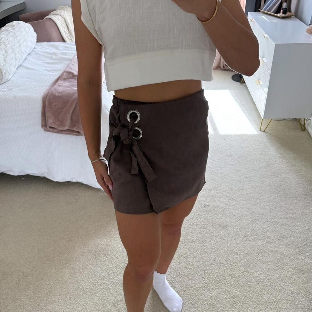 Velvet Wrap Mini skirt